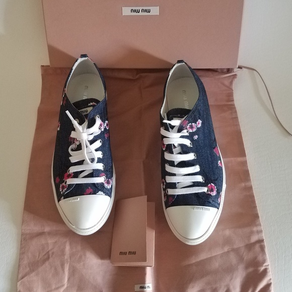 Miu Miu Denim Fashion Sneakers, Size 7.5 - Picture 7 of 7